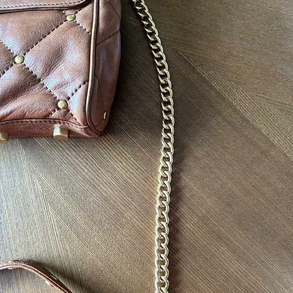Rebecca Minkoff brown quilted leather crossbody purse bag gold hardware - Picture 12 of 16